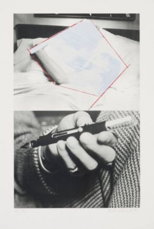 リトグラフ Baldessari - The life and opinions of Tristam Shandy 4 (Man and Woman in Bed, Obliterated; Hand Holding Fountain (The thing to be concealed))