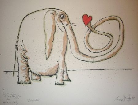 リトグラフ Searle - The loving elephant