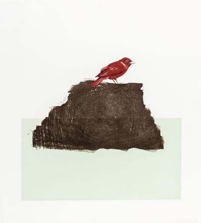 木版 Drummond - The Northern Cardinal (or Redbird)