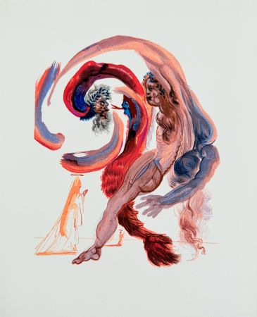 木版 Dali - The Purgatory, Canto 18 - The Fourth Terrace; Accidia