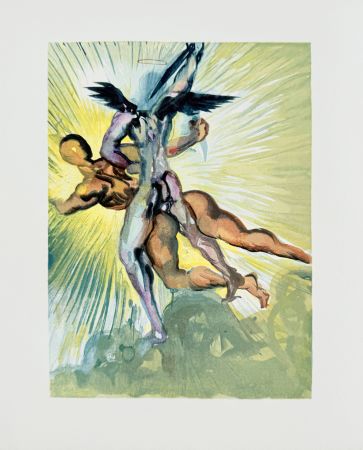 木版 Dali - The Purgatory, Canto 8  - The Guardian Angels of the Valley