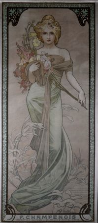 リトグラフ Mucha - The Seasons / Spring