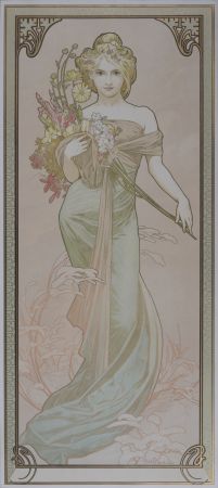 リトグラフ Mucha - The Seasons / Spring, 1900