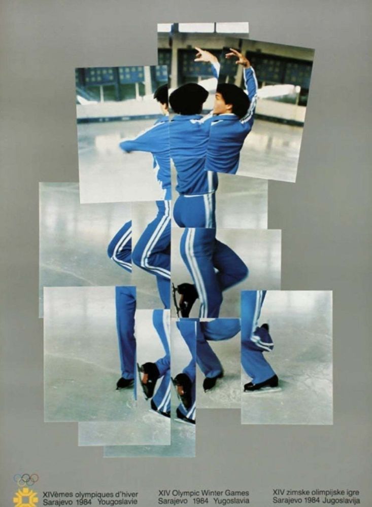 オフセット Hockney - The Skater (Official 1984 Sarajevo Winter Olympics Poster) 