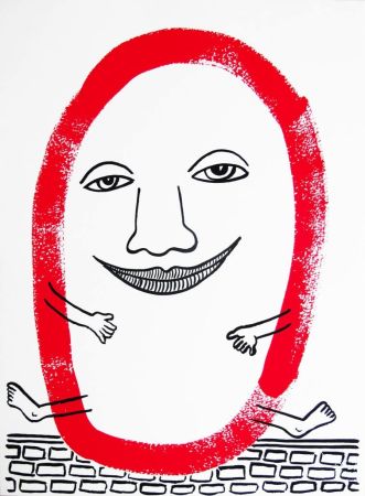 シルクスクリーン Haring - The Story of Red and Blue V