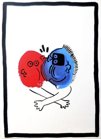 シルクスクリーン Haring - The Story of Red and Blue XIX