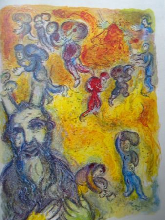 リトグラフ Chagall - The story of the Exodus, plate 3:  En ces jours