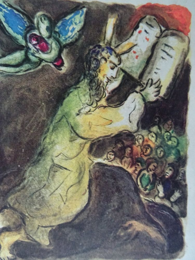 リトグラフ Chagall - The Story of the Exodus, plate number 20:Voici les Paroles du Seigneur..