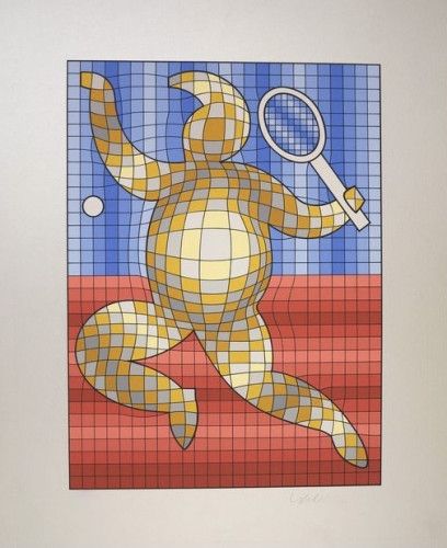 多数の Vasarely - The Tennis Player