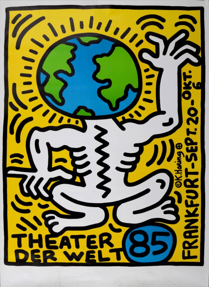 シルクスクリーン Haring - Theater der Welt, 1985
