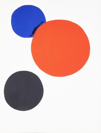 リトグラフ Calder - Three Circles Black, Blue and Red