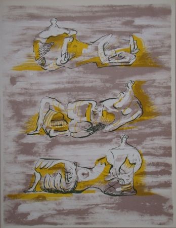 リトグラフ Moore - Three reclining figures
