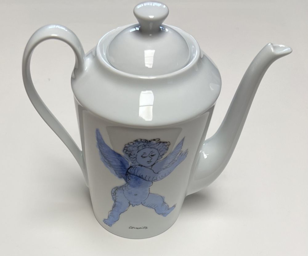 セラミック Corneille - Théière L'Ange d'après Rubens, en porcelaine de Limoges