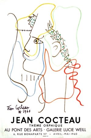 リトグラフ Cocteau - Thême Orphique Galerie Lucie Weill