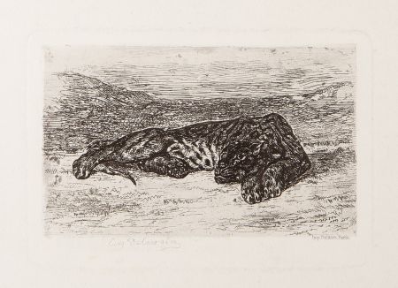 彫版 Delacroix - Tiger Sleeping in the Desert