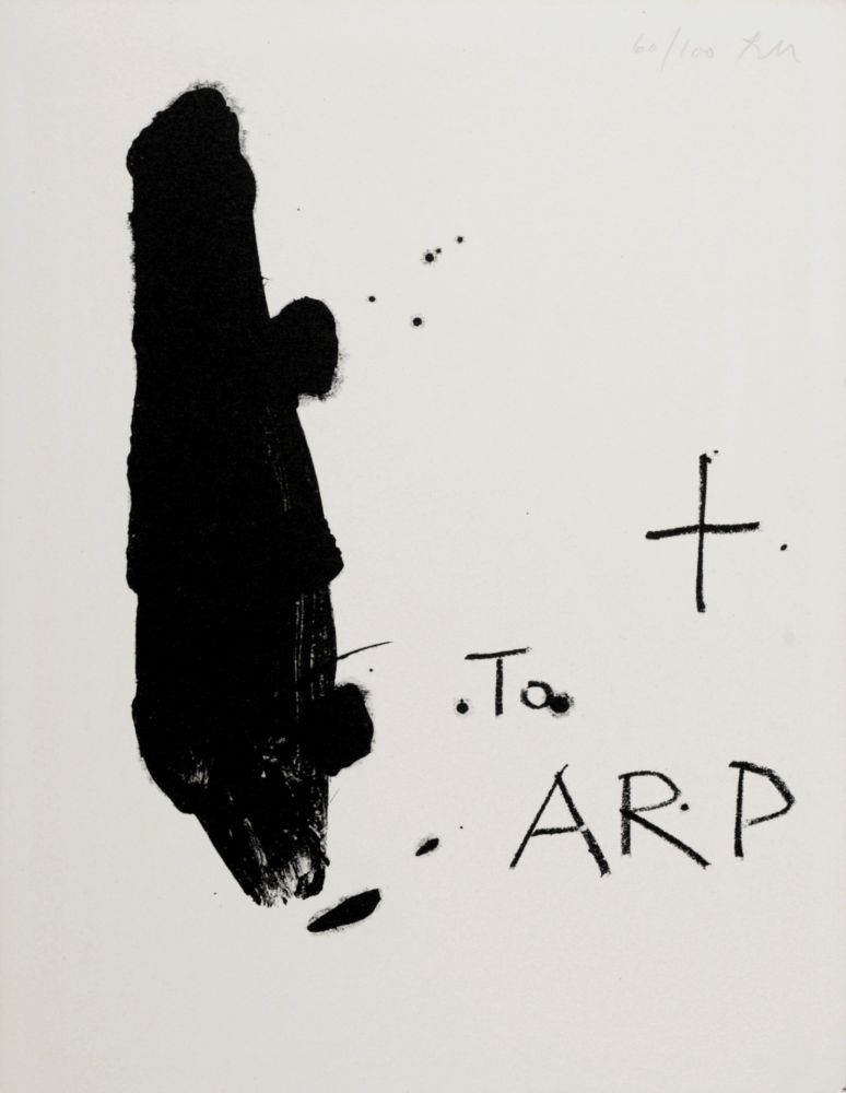 リトグラフ Motherwell - To Arp, 1967 -  Hand-signed!