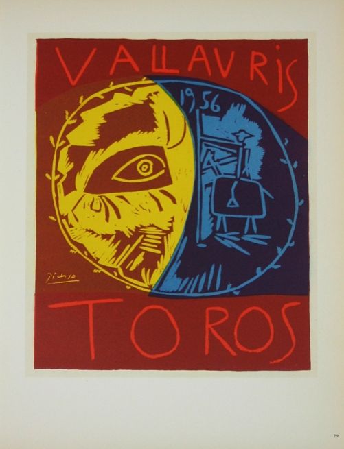 リトグラフ Picasso (After) - Toros en Vallauris
