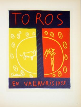 リトグラフ Picasso - Toros en Vallauris
