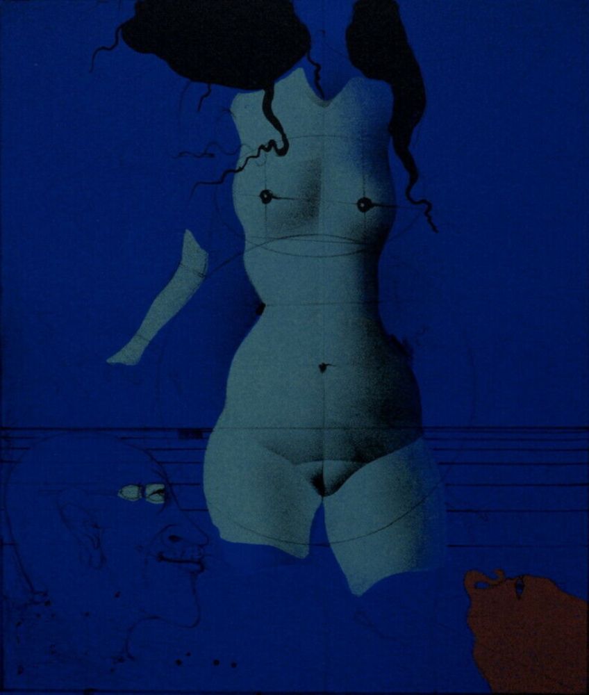 リトグラフ Wunderlich - Torso sur une pierre bleue, 1972