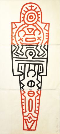 木版 Haring - Totem