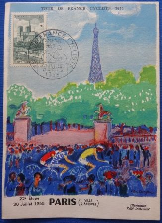 リトグラフ Van Dongen - Tour de France 1955
