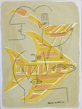リトグラフ Brauner - Traces interstices, 1963