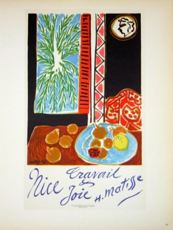 リトグラフ Matisse - Travail et Joie  Nice 1948