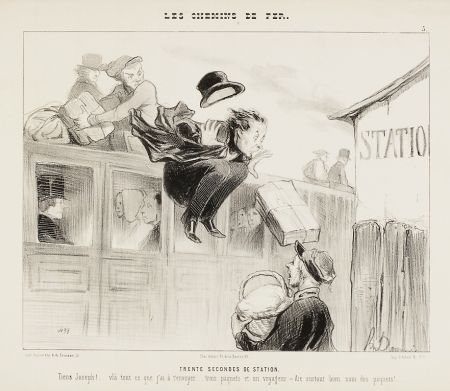 リトグラフ Daumier - Trente Secondes de Station (30 seconds stay)