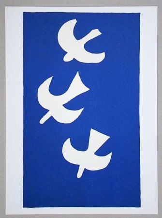 リトグラフ Braque (After) - Troi oiseaux