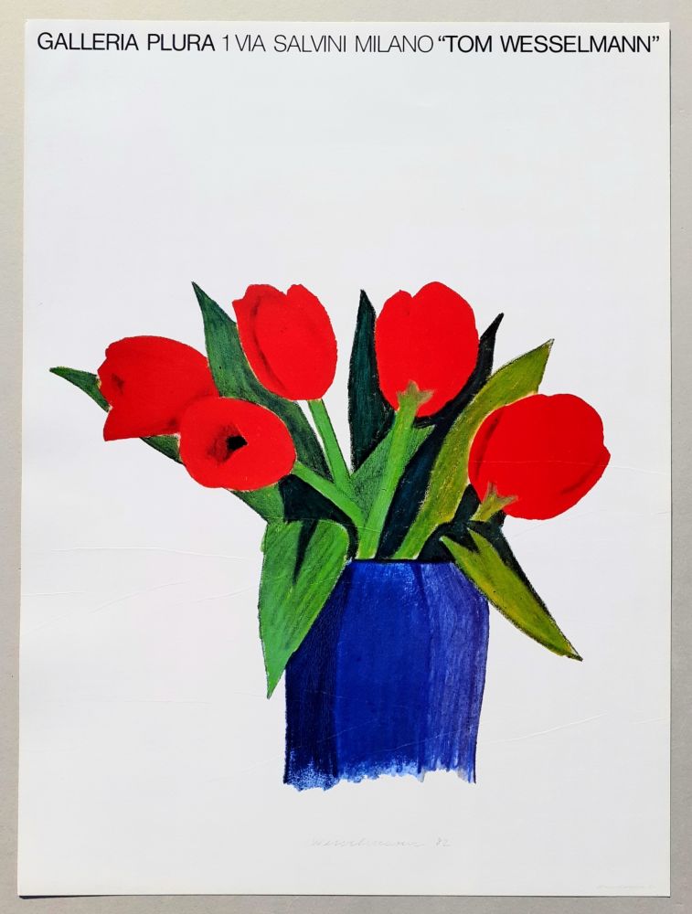 リトグラフ Wesselmann - Tulips in a vase