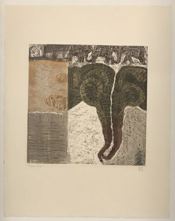 彫版 Toledo - Two Elephants 