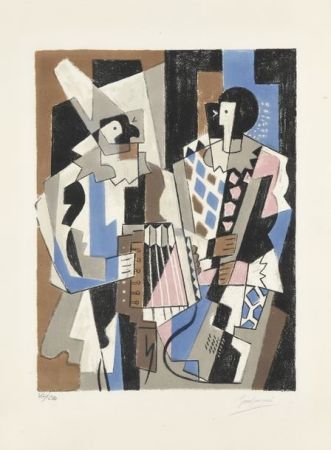 リトグラフ Severini - Two Harlequins, 1954.