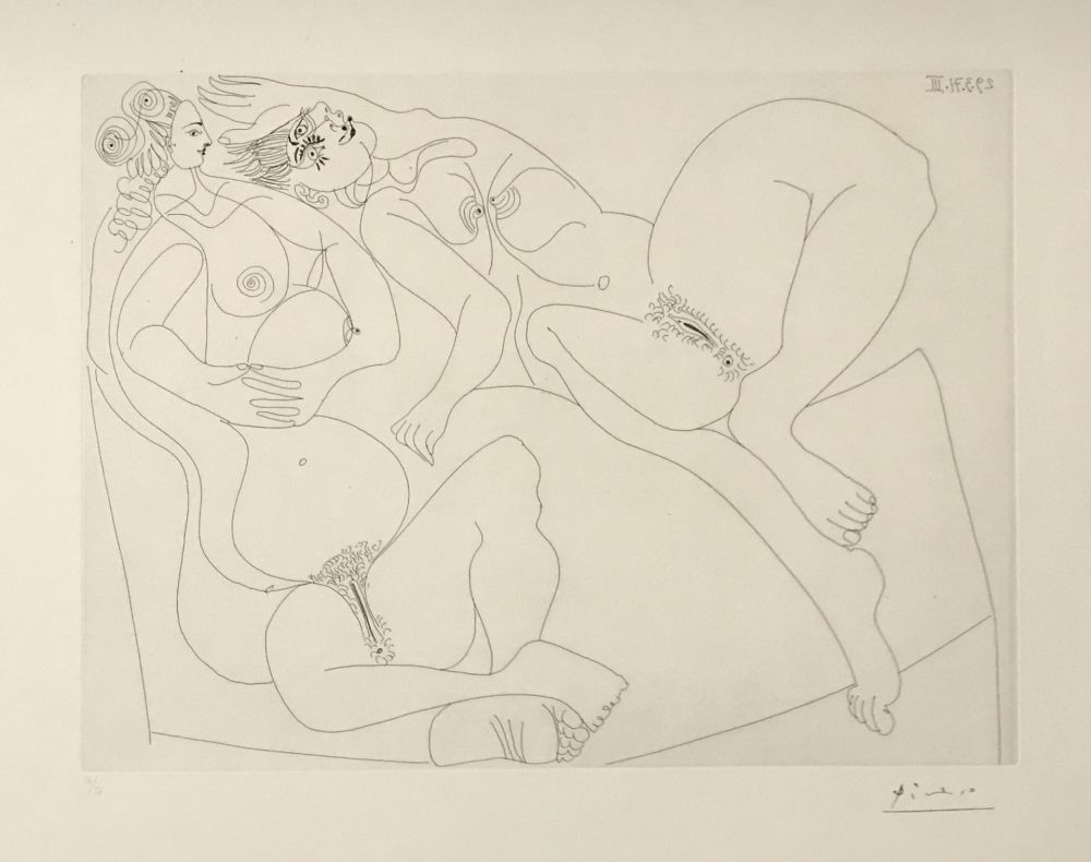 彫版 Picasso - Two Nudes (Eau-forte B.1955)