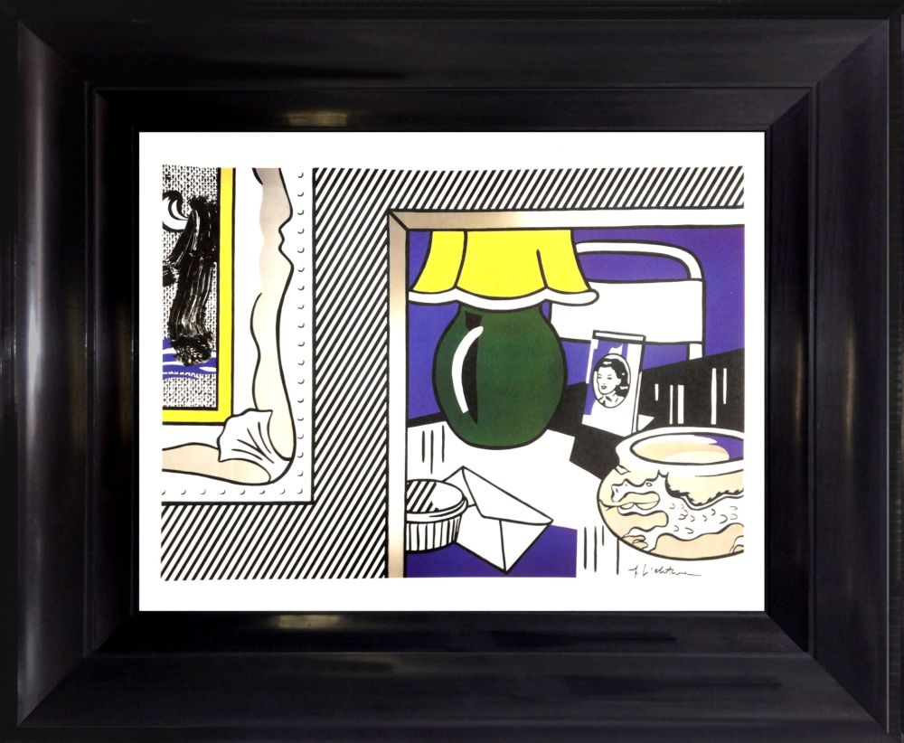 オフセット Lichtenstein - Two paintings: Green Lamp