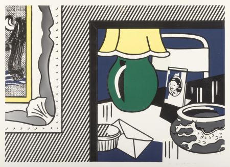 多数の Lichtenstein - Two Paintings: Green Lamp, from Painting Series