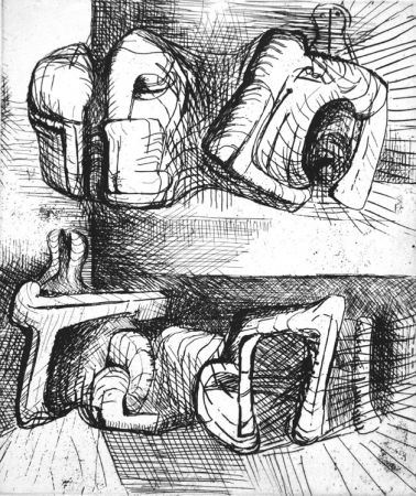 エッチング Moore - Two reclining figure