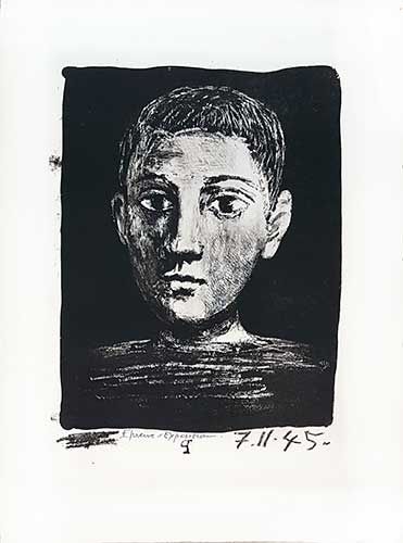 リトグラフ Picasso - Tête de jeune garçon