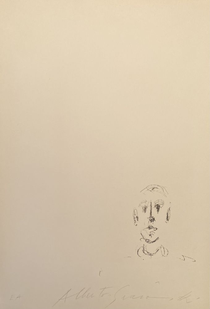 リトグラフ Giacometti - Tête d'homme