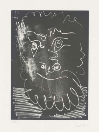 アクチアント Picasso -  Tête d'homme barbu (1966) 
