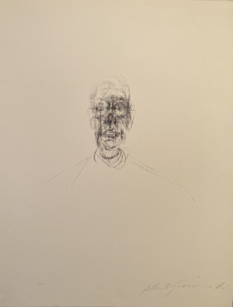 リトグラフ Giacometti - Tête d'homme III