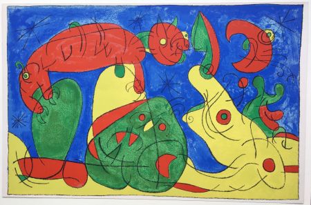 リトグラフ Miró - UBU ROI : LA NUIT L'HEURE (1966).