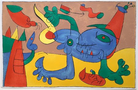 リトグラフ Miró - UBU ROI : LE MASSACRE DU ROI DE POLOGNE (1966).