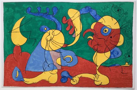 リトグラフ Miró - UBU ROI : LES NOBLES A LA NAPPE (1966).