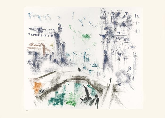 リトグラフ Masson - Un campo le matin (Voyage à Venise)