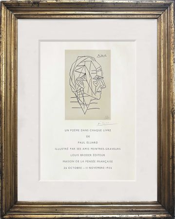 リトグラフ Picasso - Un poème dans chaque livre (Paul Eluard)
