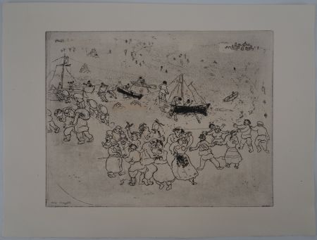 彫版 Chagall - Une fête au port (Le port au blé)