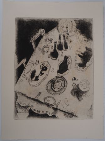 彫版 Chagall - Une table de fête (La table chargée de victuailles)