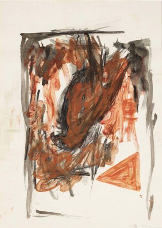 技術的なありません Baselitz - Untitled 1979 is a charcoal, India ink and gouache on paper by Georg Baselitz