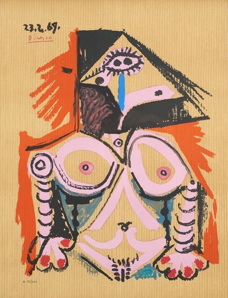 リトグラフ Picasso - Untitled (23.2.69)