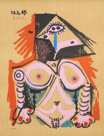 リトグラフ Picasso - Untitled (23.2.69)